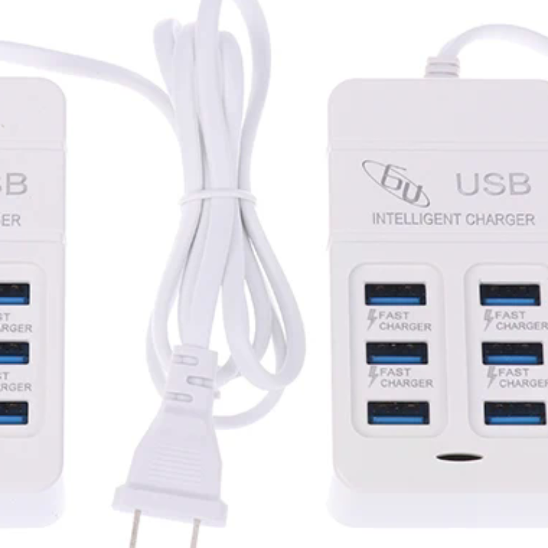 Type C Multiport Adapter - 1개 미국 플러그 6포트 멀티포트 USB