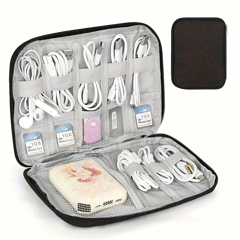 Tech Accessories Travel Organizer Pouch - 1개입 여행용 케이블 정리 케이스, 다중