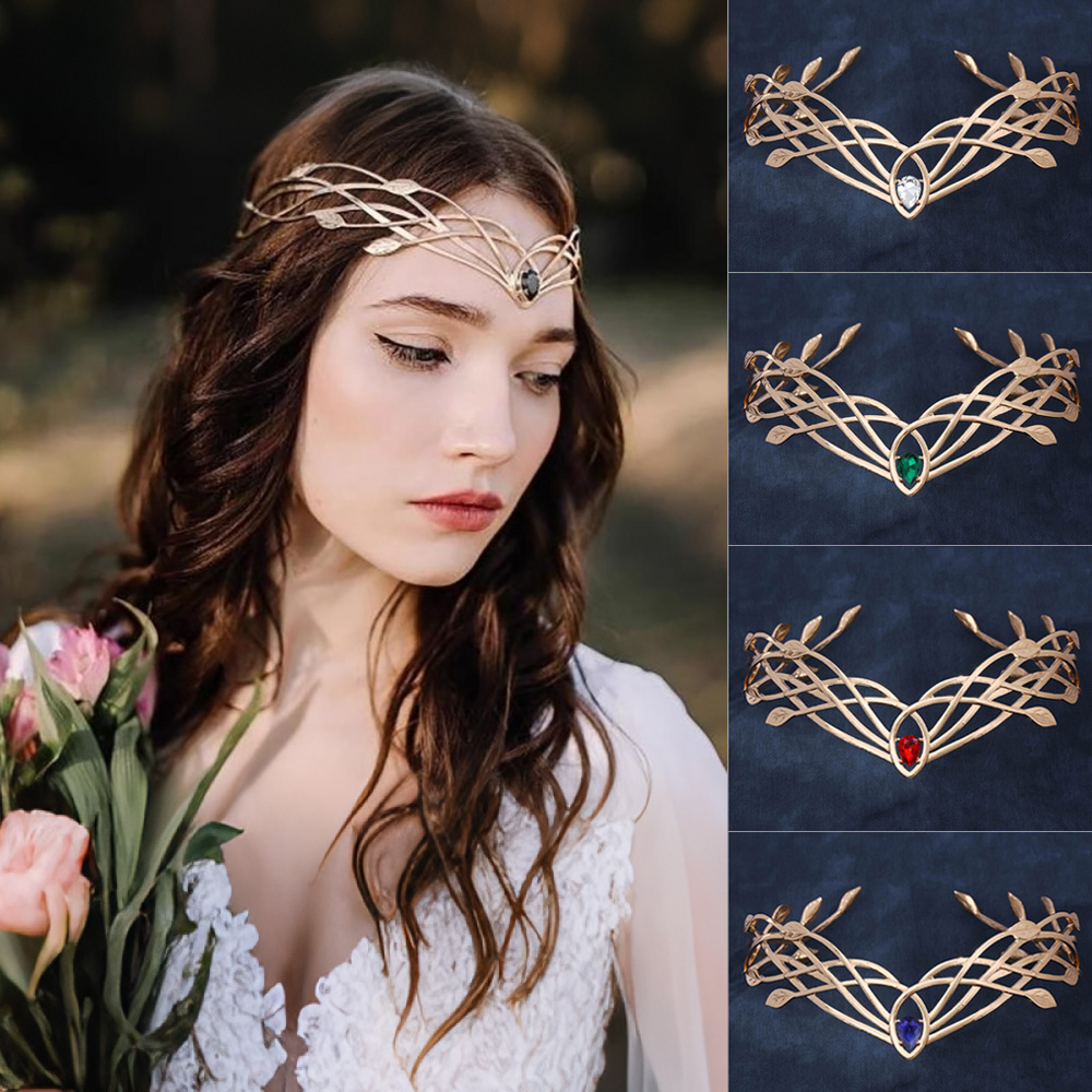 Tech Hair Accessories - 여성을위한 럭셔리 Tiaras 머리띠 잎 크리스탈