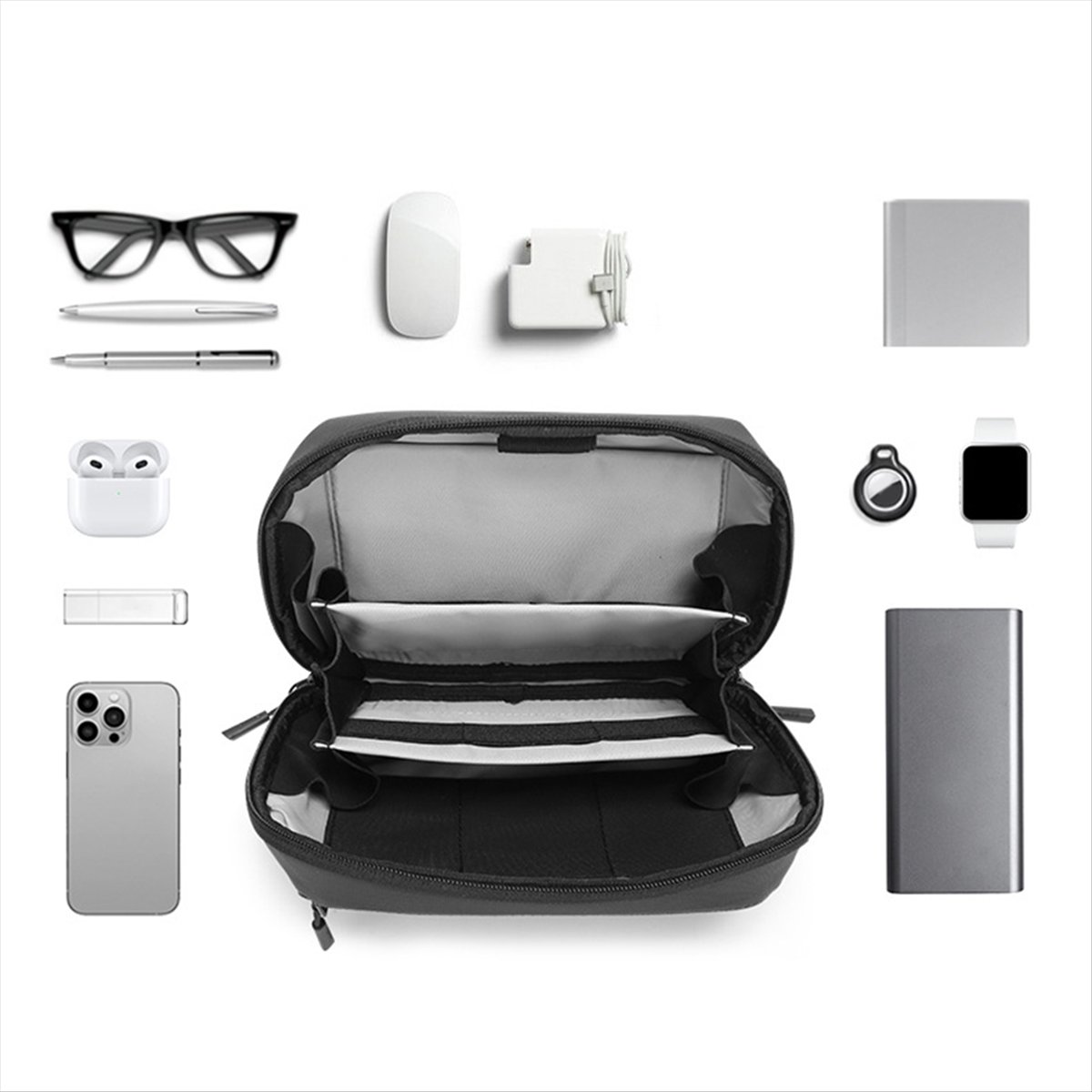 ☶ ❈ ＊ ♥ AC1579-방수 기술 파우치 다층 정리 - Tech Accessories Travel Organizer Pouch 리뷰 및 가격