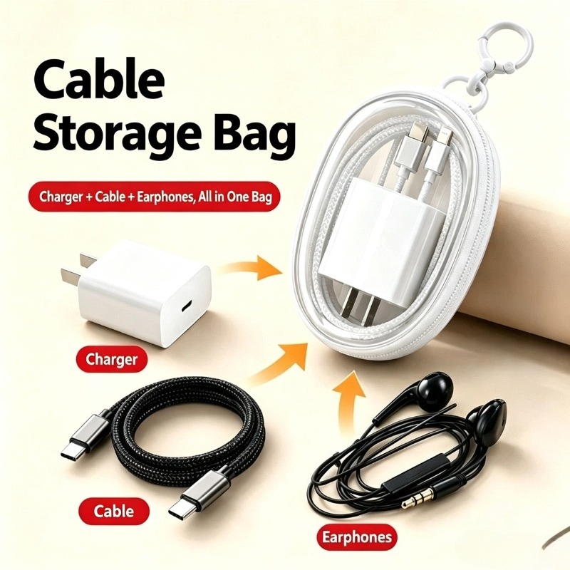 휴대용 여행 방수 데이터 케이블 보관 가방 투명 PVC - Cable Organizer Bag 리뷰 및 가격