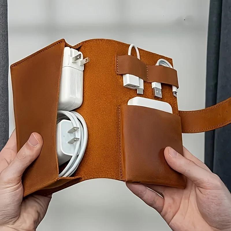 1PC PU 가죽 다중 수납칸 정리함 휴대용 기술 학교 - Tech Accessories Travel Organizer Pouch 리뷰 및 가격