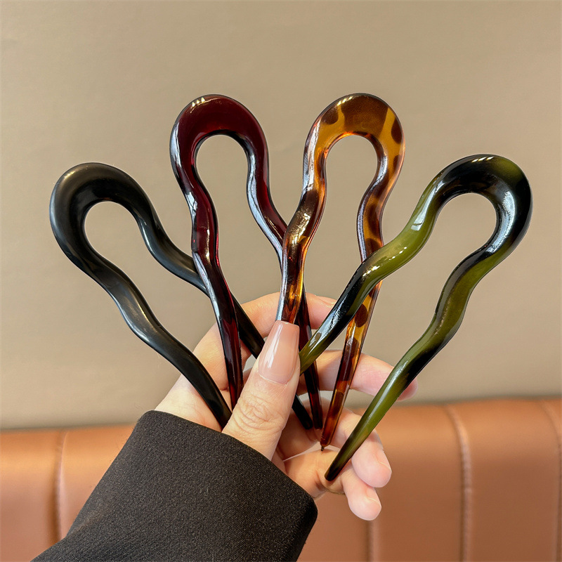 U자형 헤어 포크 패션 거북이 등껍질 아세테이트 아크릴 - Tech Hair Accessories 리뷰 및 가격