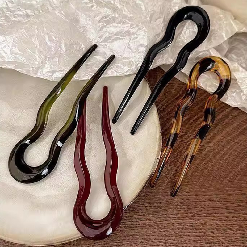 여성용 우아한 아크릴 U자형 머리핀, 머리 뒤쪽용 머리 - Tech Hair Accessories 리뷰 및 가격