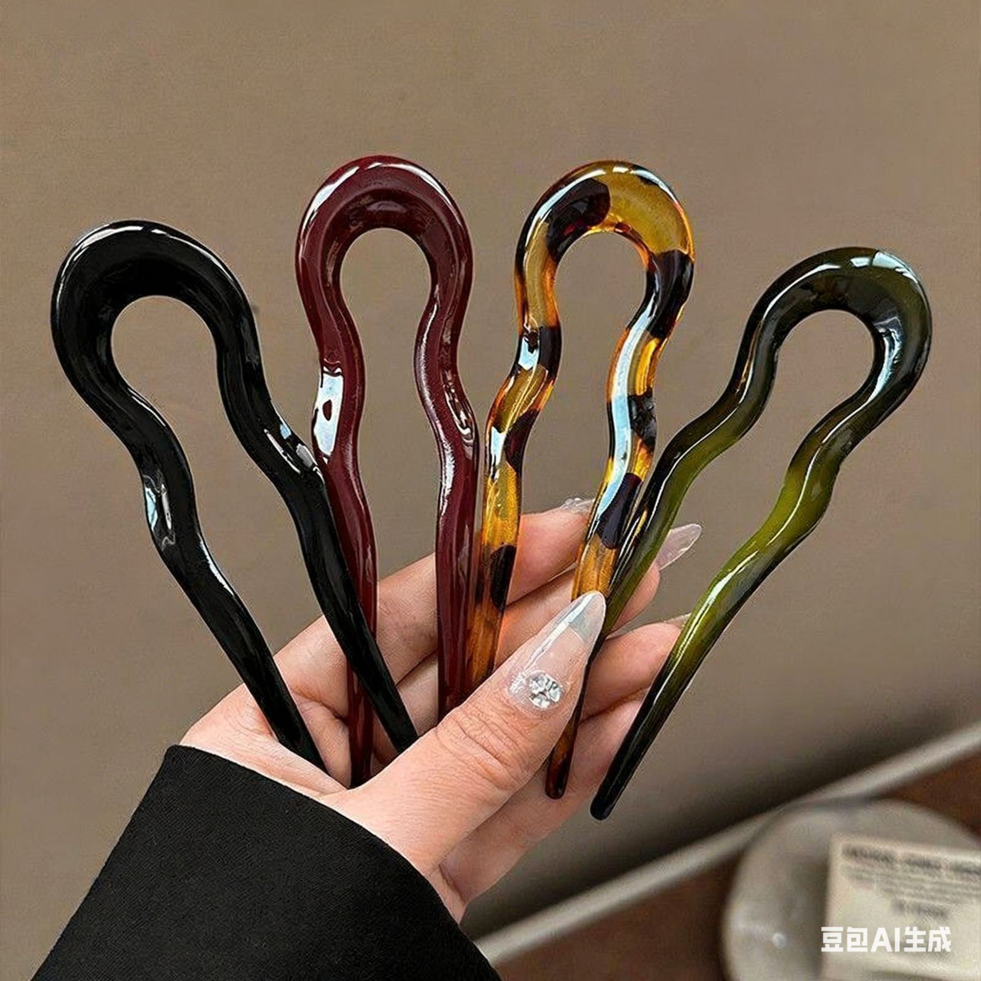 여성용 우아한 아크릴 U자형 머리핀, 머리 뒤쪽용 머리 - Tech Hair Accessories 리뷰 및 가격